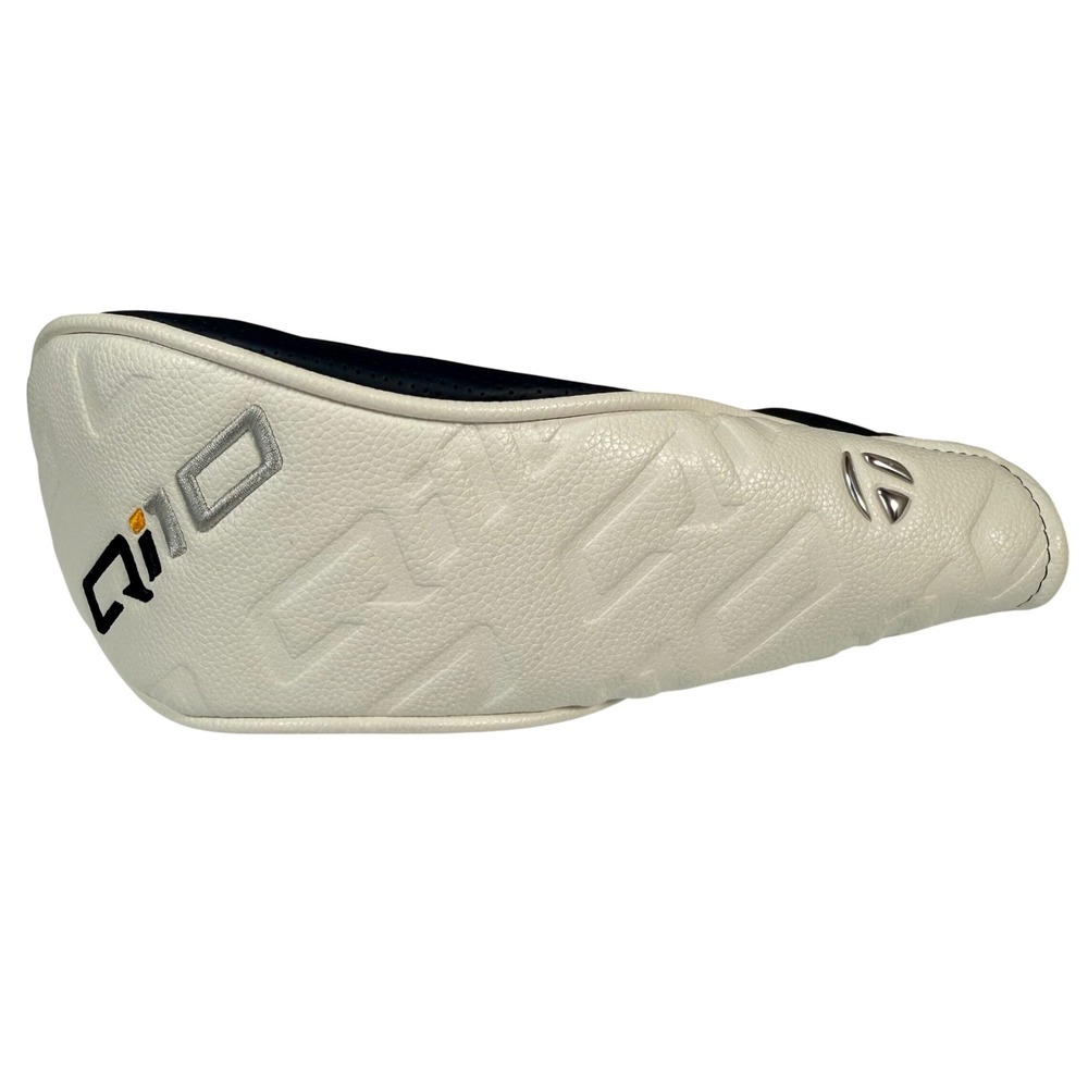 TaylorMade Headcover Qi10 Rescue White Navy Leather Hybrid Golf Club
